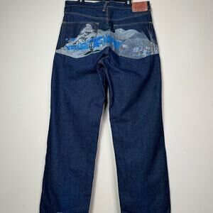 RMC Vintage Embroidered Japanese Denim Jeans - Size 38W